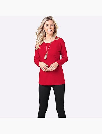 T-shirt à Manches Longues Coupe Longue Et Dissimulante - Taille Standard - Moda Vilona