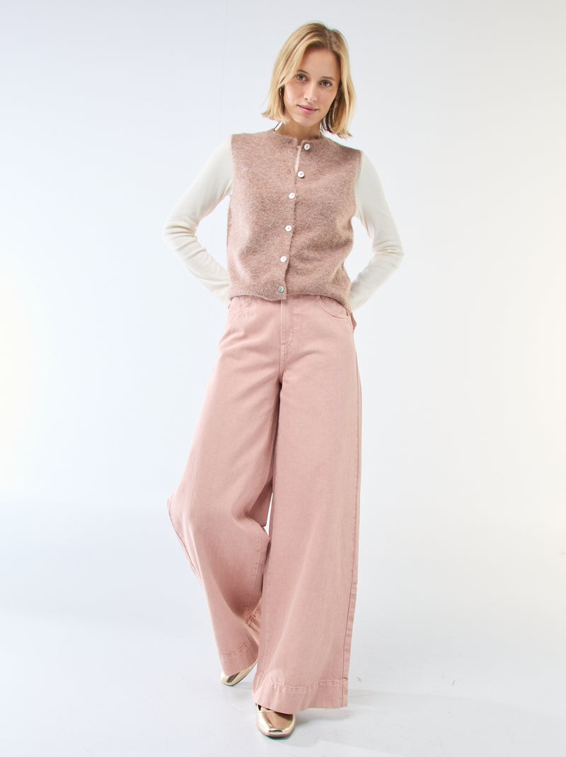 T-shirt à manches longues Crème - Kiabi