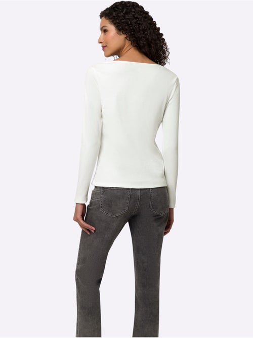 T-shirt à Manches Longues Détails En Dentelle Tendance - Taille Standard - Helline - Kiabi