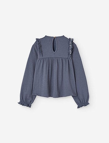 T-shirt à manches longues en bambula avec broderie