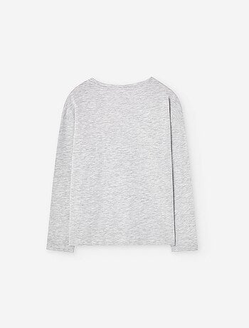 T-shirt à manches longues en coton à imprimé léopard