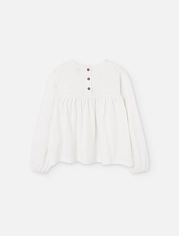 T-shirt à manches longues en coton avec broderie suisse