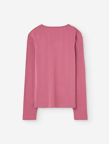 T-shirt à manches longues en coton avec encolure en V