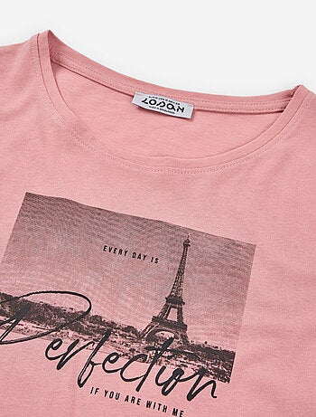T-shirt à manches longues en coton avec imprimé à l'avant