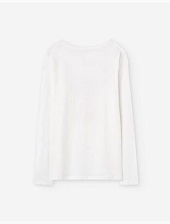 T-shirt à manches longues en coton avec imprimé à l'avant