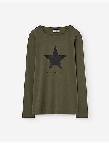 T-shirt à manches longues en coton avec imprimé étoile