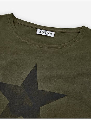 T-shirt à manches longues en coton avec imprimé étoile