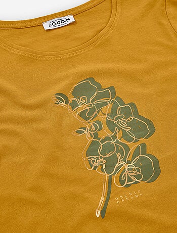 T-shirt à manches longues en coton avec imprimé fleurs