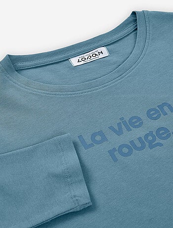 T-shirt à manches longues en coton avec imprimé Make Yourself