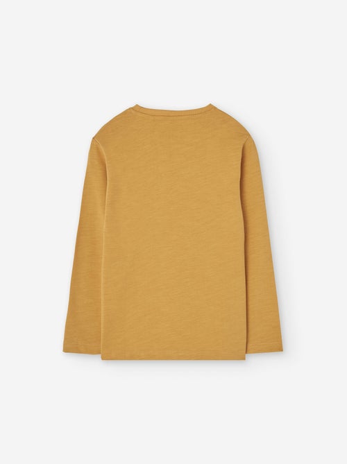 T-shirt à manches longues en coton avec imprimé Moto - Kiabi