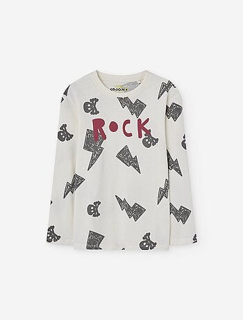 T-shirt à manches longues en coton avec imprimé Rock