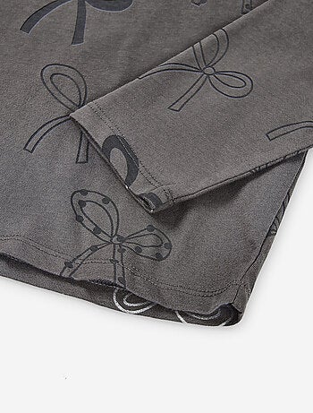 T-shirt à manches longues en coton avec motif noeud