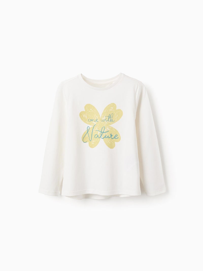 T-shirt à Manches Longues en Coton Blanc - Kiabi
