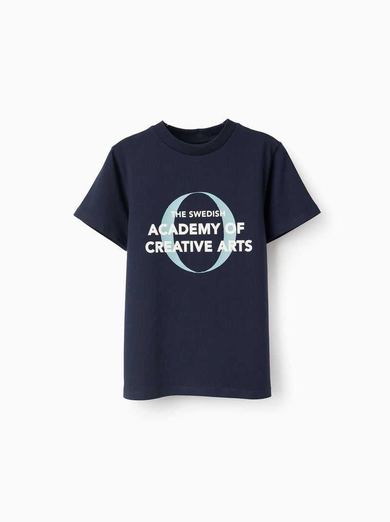 T-shirt à Manches Longues en Coton Bleu foncé - Kiabi