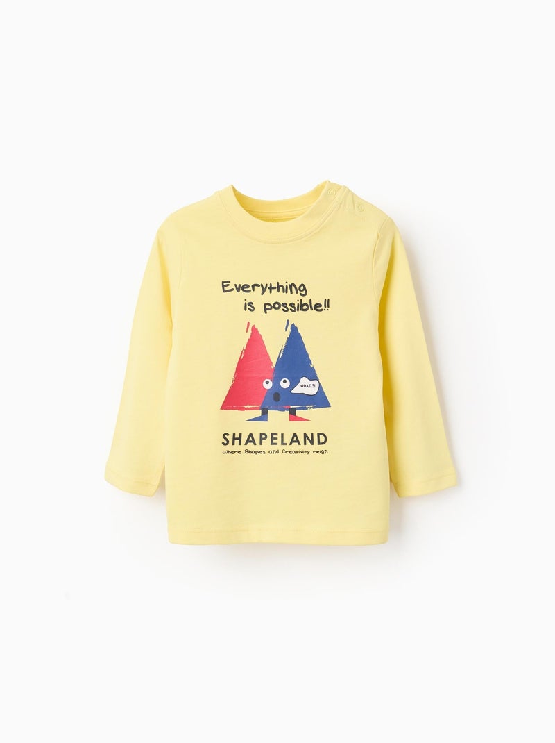 T-shirt à Manches Longues en Coton Jaune - Kiabi