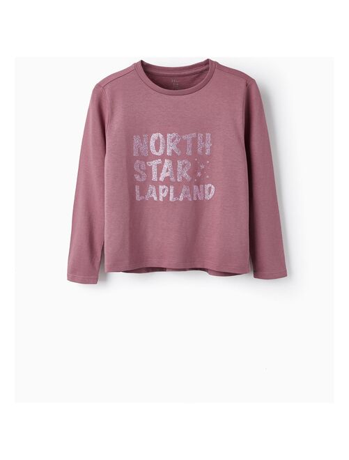 T-shirt à manches longues en coton pour fille 'North Star' manches longues  NORTHERN CALLING - Kiabi