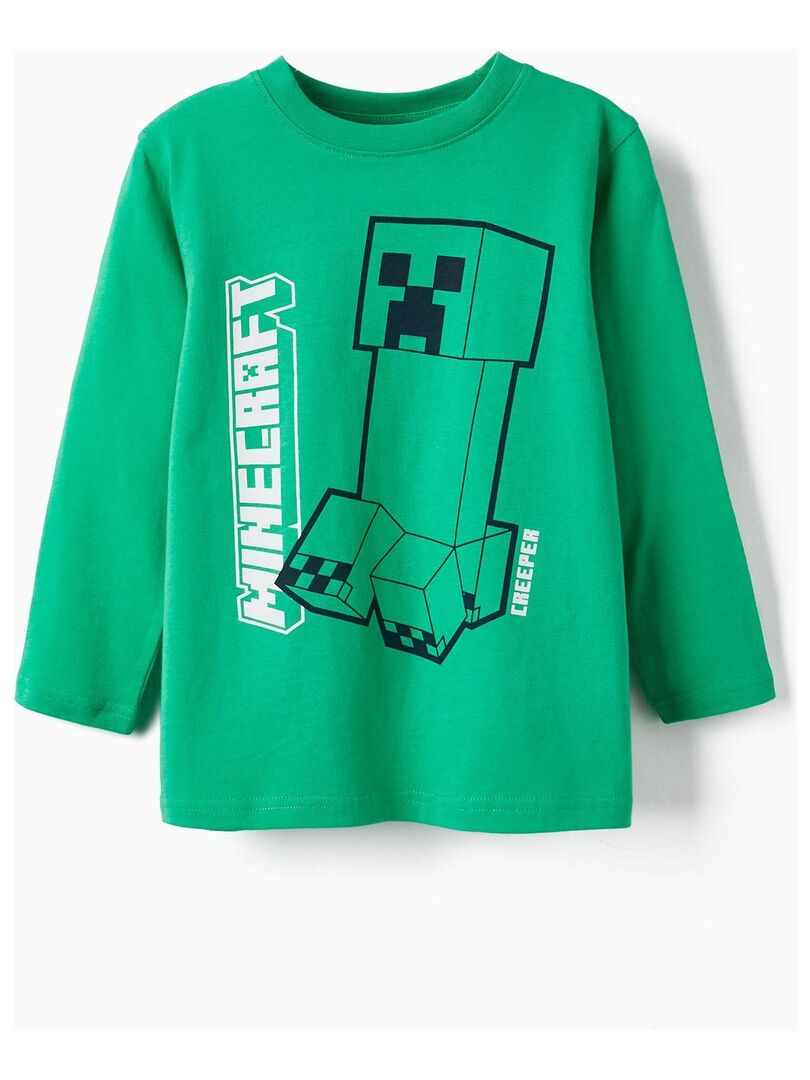 T shirt manches longues en coton pour gar on Minecraft LICENSE