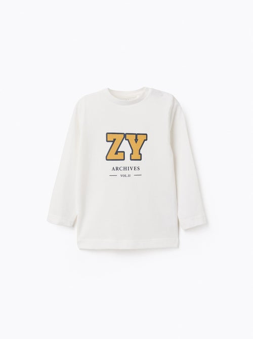 T-Shirt à Manches Longues en Coton ZY - Kiabi