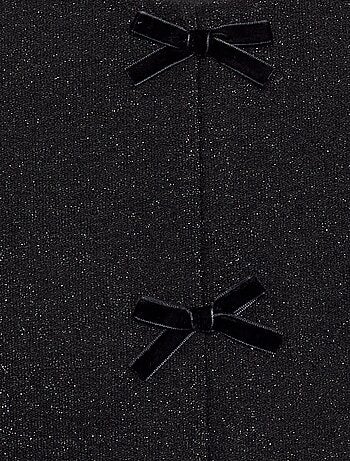 T-shirt à manches longues en maille brillante avec nœuds