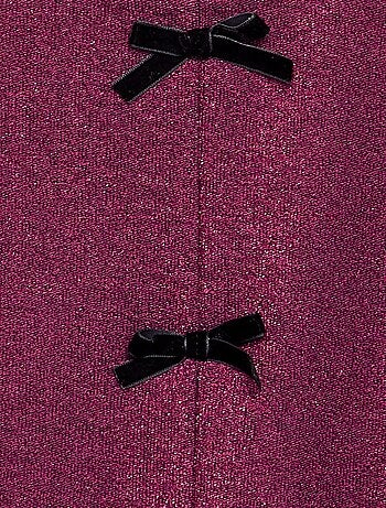 T-shirt à manches longues en maille brillante avec nœuds