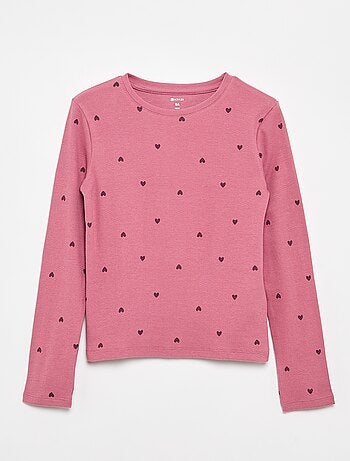 T-shirt à manches longues en maille côtelée