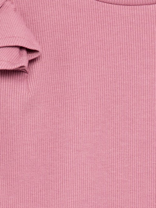 T-shirt à manches longues en maille côtelée - Kiabi