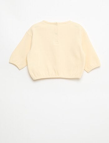 T-shirt à manches longues en maille gaufrée