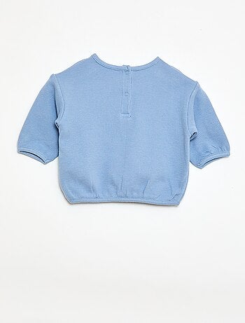 T-shirt à manches longues en maille gaufrée