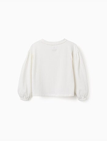T-shirt à manches longues et bouffantes avec imprimé