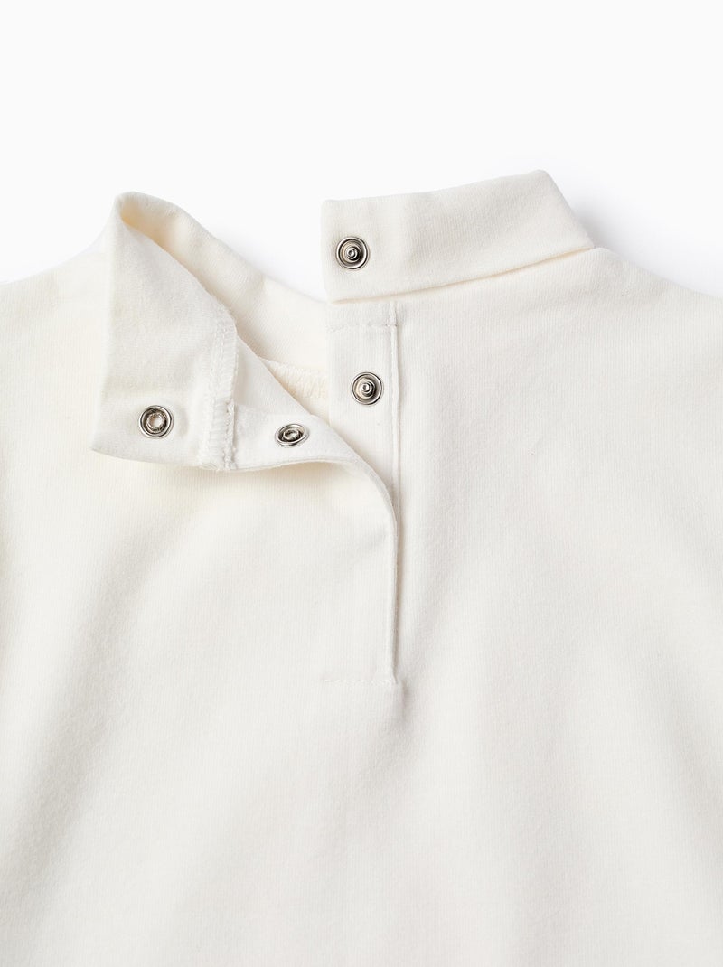 T-shirt à manches longues et col montant Blanc - Kiabi