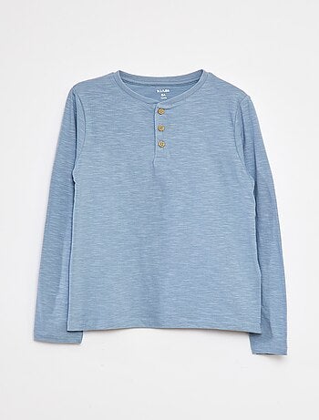 T-shirt à manches longues et col tunisien