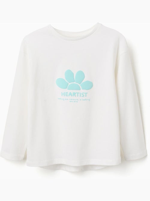 T-shirt à manches longues et imprimé en relief - Kiabi