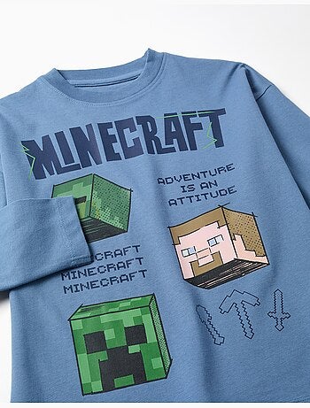 T-shirt à manches longues et imprimé Minecraft