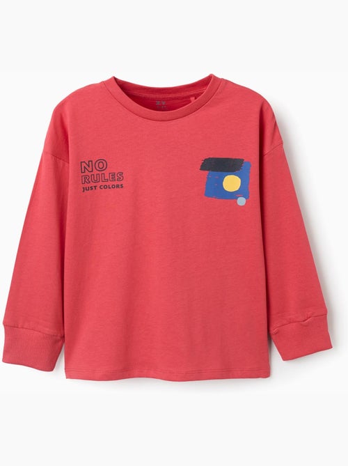 T-shirt à manches longues et imprimé No Rules - Kiabi
