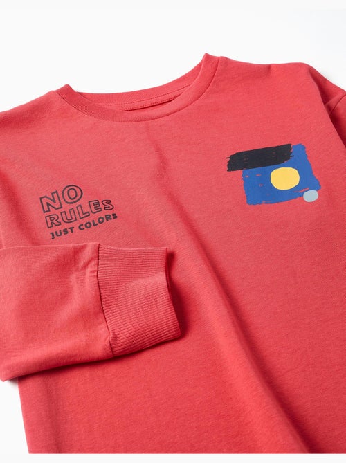 T-shirt à manches longues et imprimé No Rules - Kiabi