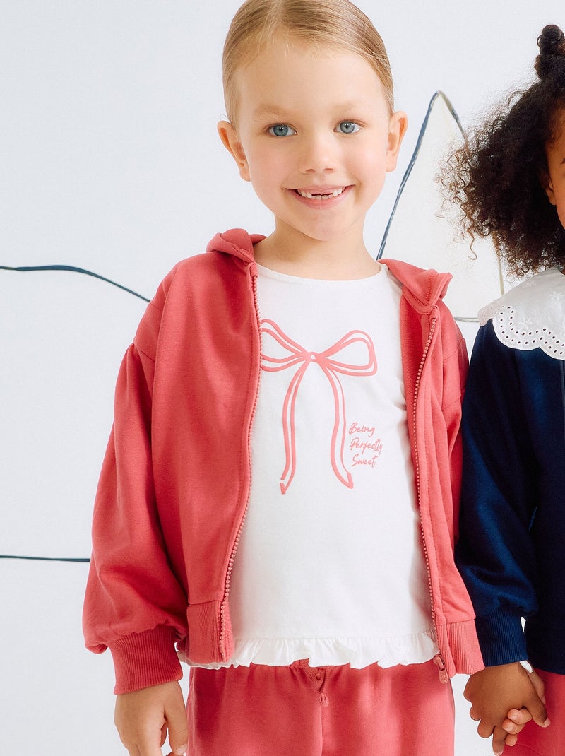 T-Shirt à Manches Longues et Volants 'Cake' Blanc - Kiabi