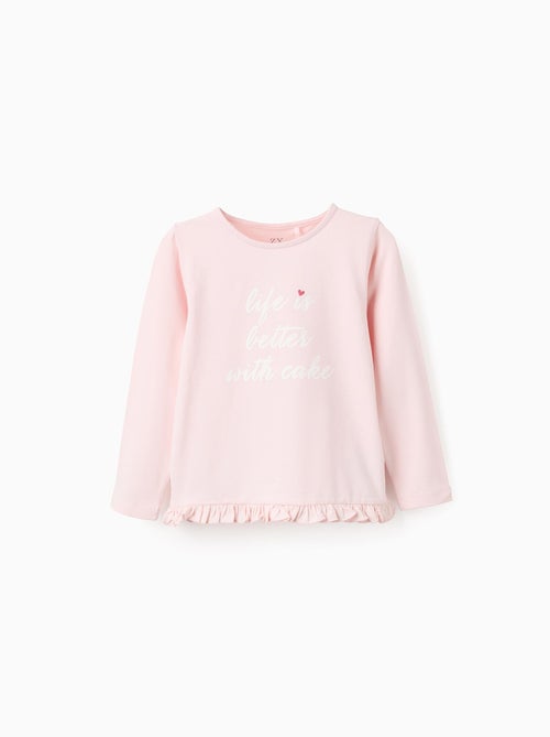 T-Shirt à Manches Longues et Volants 'Cake' - Kiabi