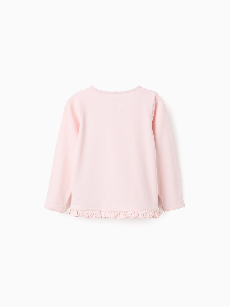 T-Shirt à Manches Longues et Volants Cake Rose clair - Kiabi