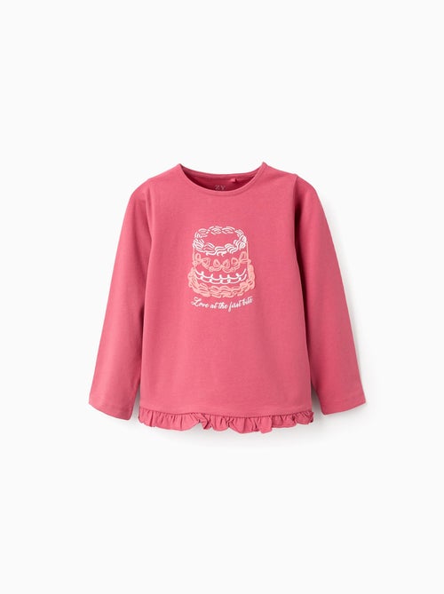 T-Shirt à Manches Longues et Volants Cake - Kiabi