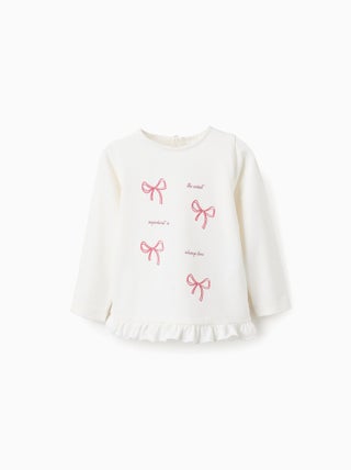 T-Shirt à Manches Longues et Volants 'Love'