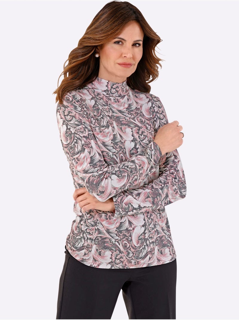 T-shirt à manches longues extensible - taille standard - witt Blanc Rose - Kiabi