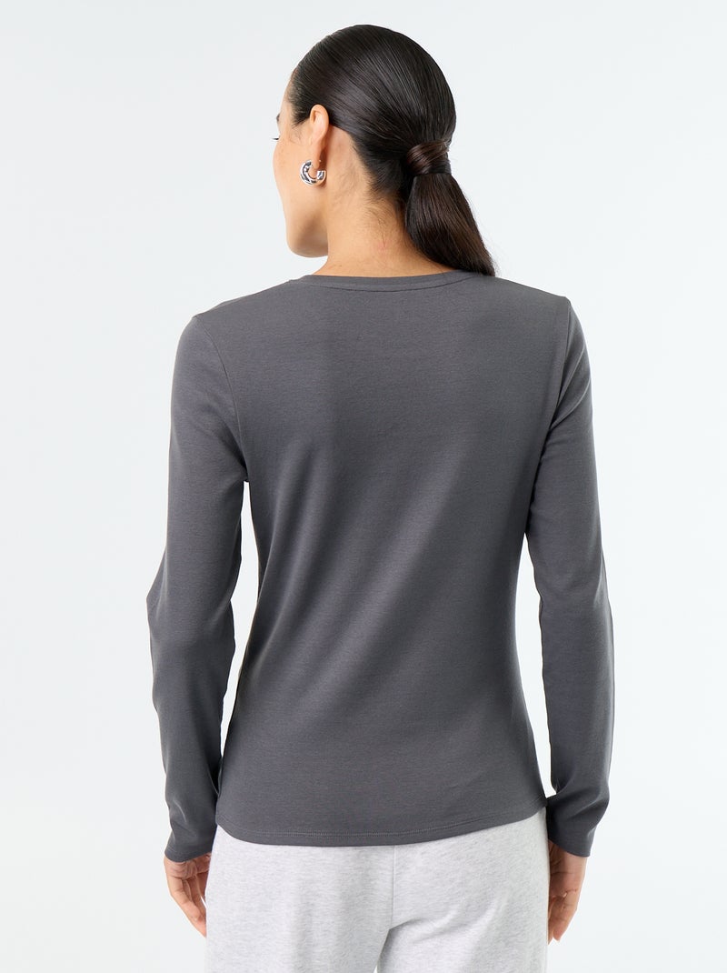 T-shirt à manches longues Gris - Kiabi