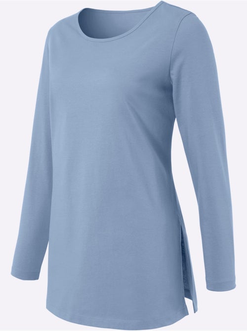 T-shirt à Manches Longues Hautes Fentes Latérales Originales - Taille Standard - Moda Vilona - Kiabi