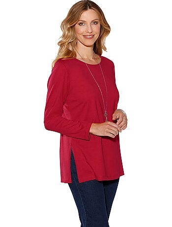 T-shirt à Manches Longues Hautes Fentes Latérales Originales - Taille Standard - Moda Vilona