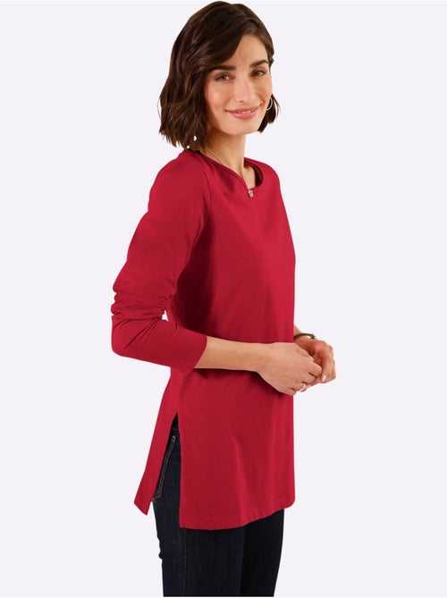 T-shirt à Manches Longues Hautes Fentes Latérales Originales - Taille Standard - Moda Vilona - Kiabi