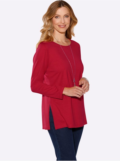 T-shirt à Manches Longues Hautes Fentes Latérales Originales - Taille Standard - Moda Vilona - Kiabi