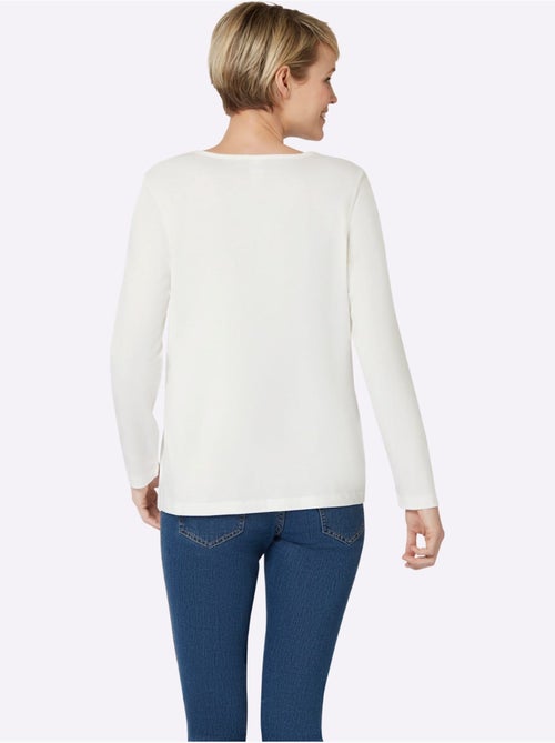 T-shirt à manches longues imprimé - taille standard - moda vilona - Kiabi T-shirt à manches longues imprimé - taille standard - moda vilona - Kiabi