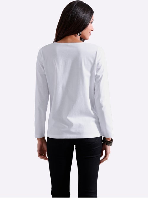 T-shirt à Manches Longues Imprimé - Taille Standard - Moda Vilona - Kiabi