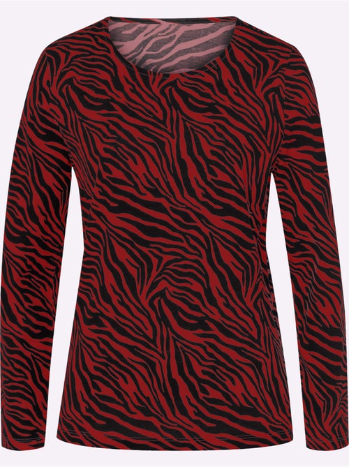 T-shirt à manches longues imprimé animal décoratif - taille standard - moda vilona - Kiabi T-shirt à manches longues imprimé animal décoratif - taille standard - moda vilona - Kiabi