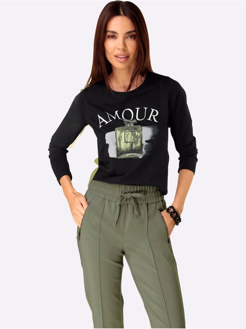T-shirt à Manches Longues Imprimé Assorti - Taille Standard - Helline - Kiabi